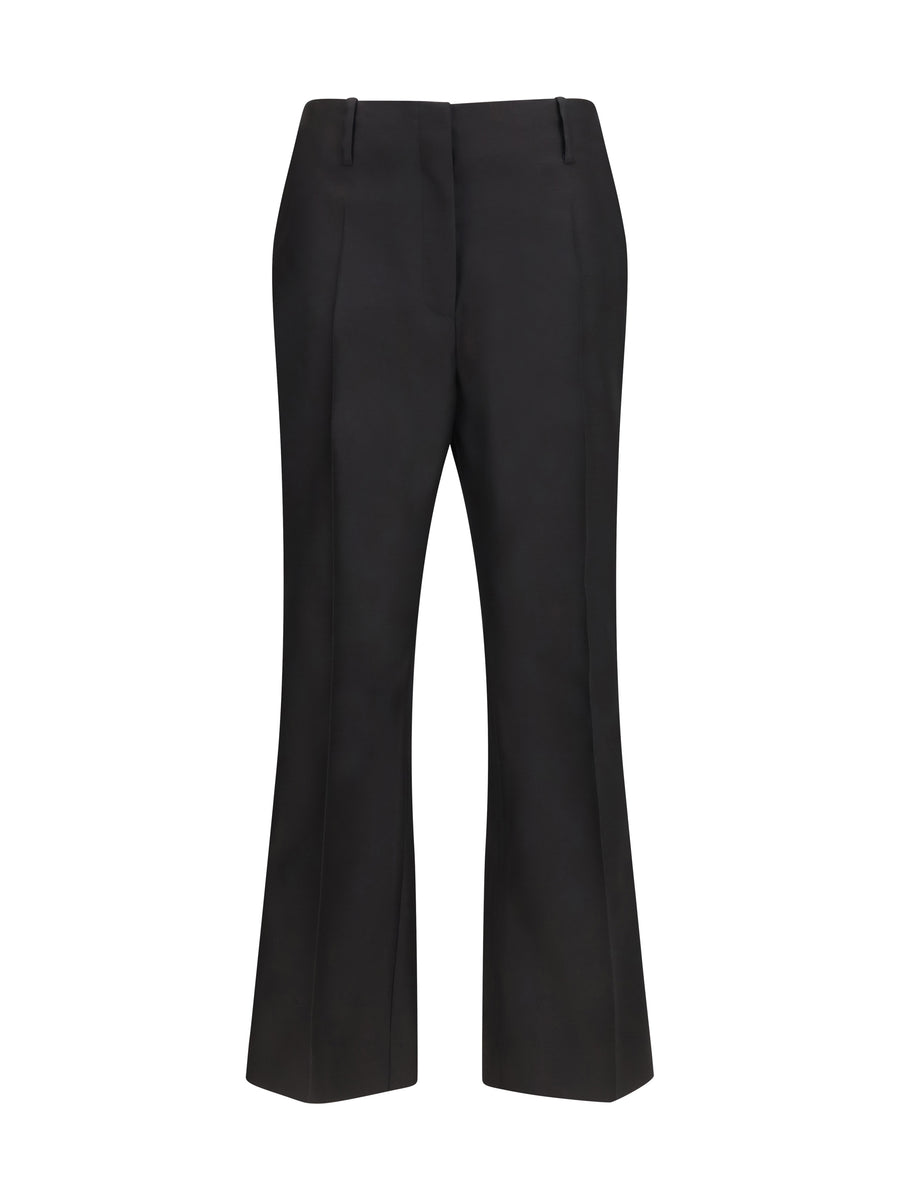 Trousers Cropped Tailored Black Wool (ovis Aries)