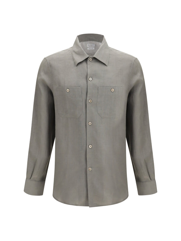 Brunello Cucinelli 100% Linen shirt in gray
