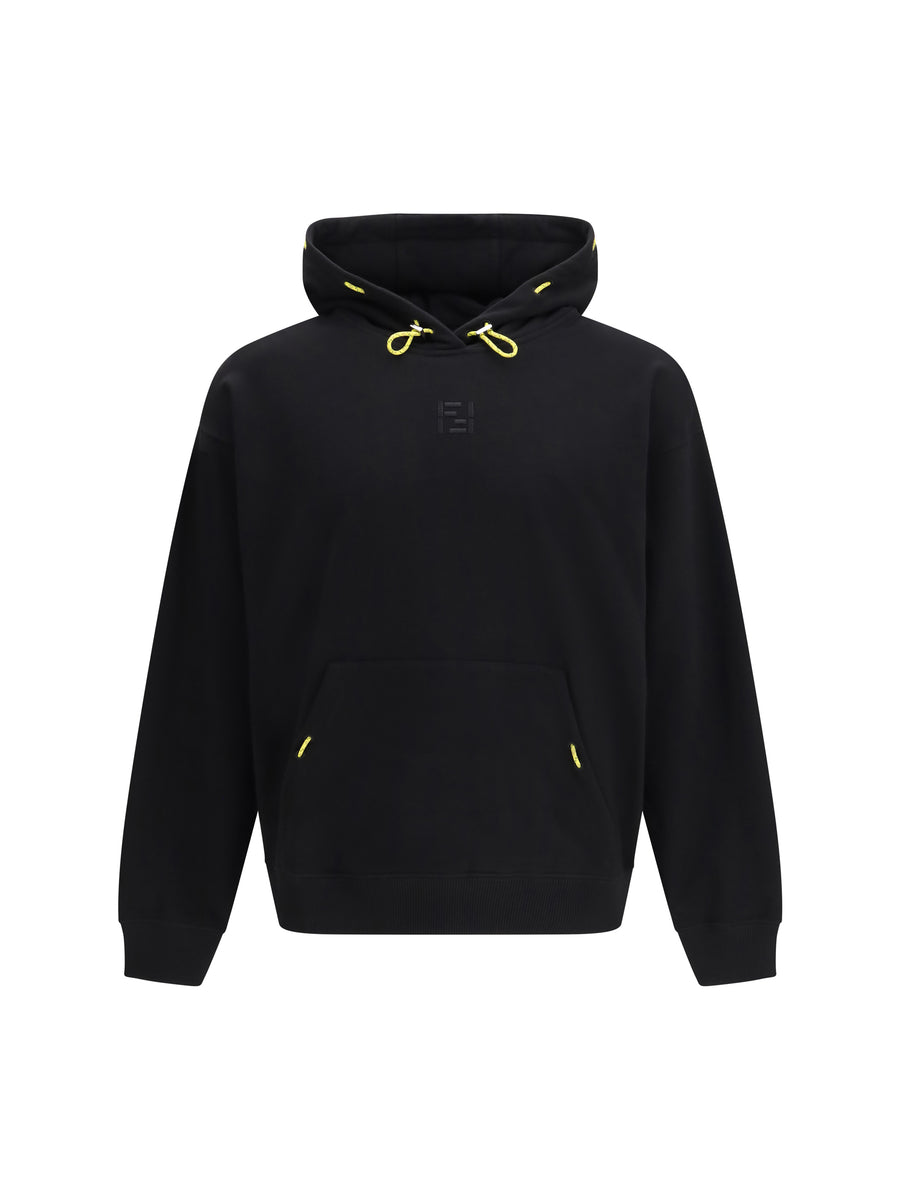 Hooded Sweatshirt Cotton With Embroidered Logo Nero Sweatshirts