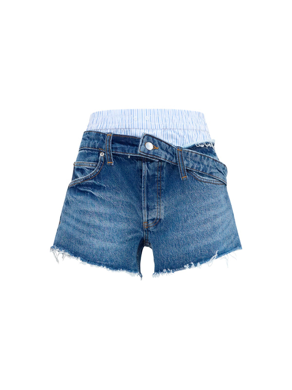 Alexander Wang 100% Cotton denim shorts in blue
