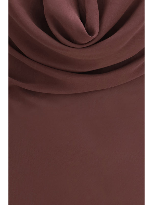 Long Dress Minerva Aubergine Silk
