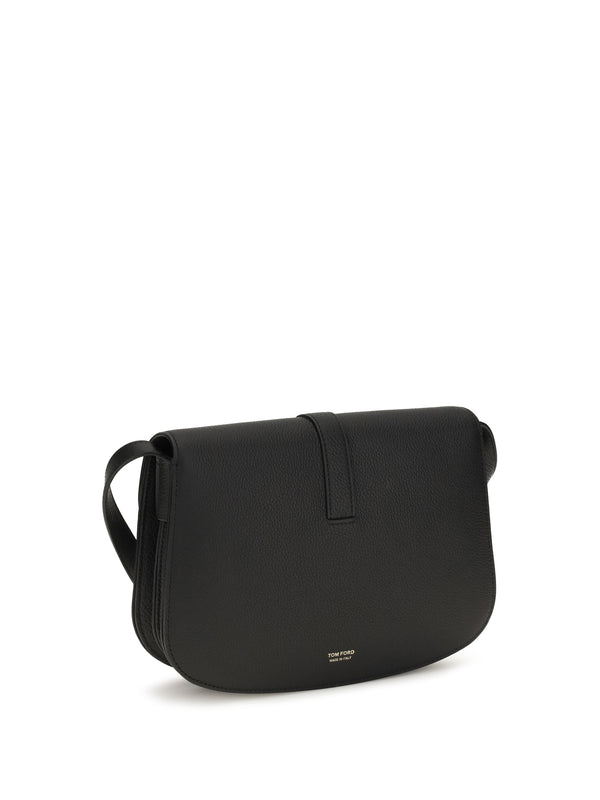 Crossbody Bag Black Leather Calf Shoulder