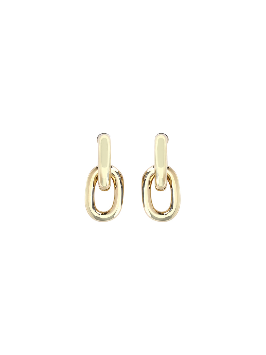 Earrings Double Xl Link Gold Resin