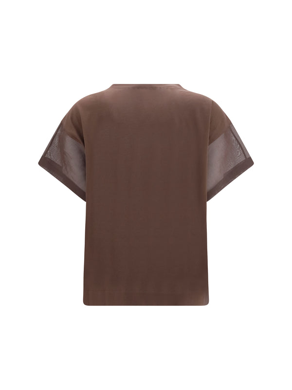 Cotton T-Shirt Dark Brown Knitwear