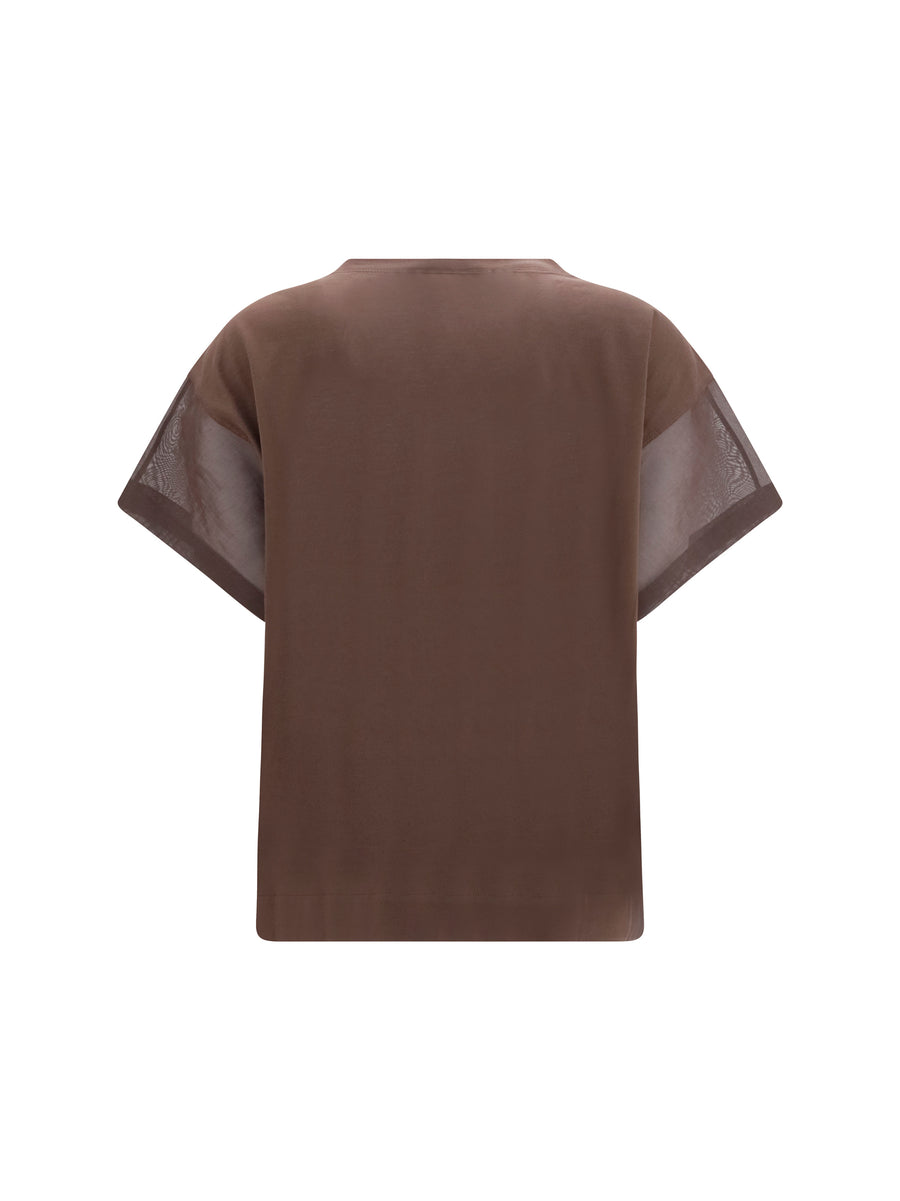 Cotton T-Shirt Dark Brown Knitwear