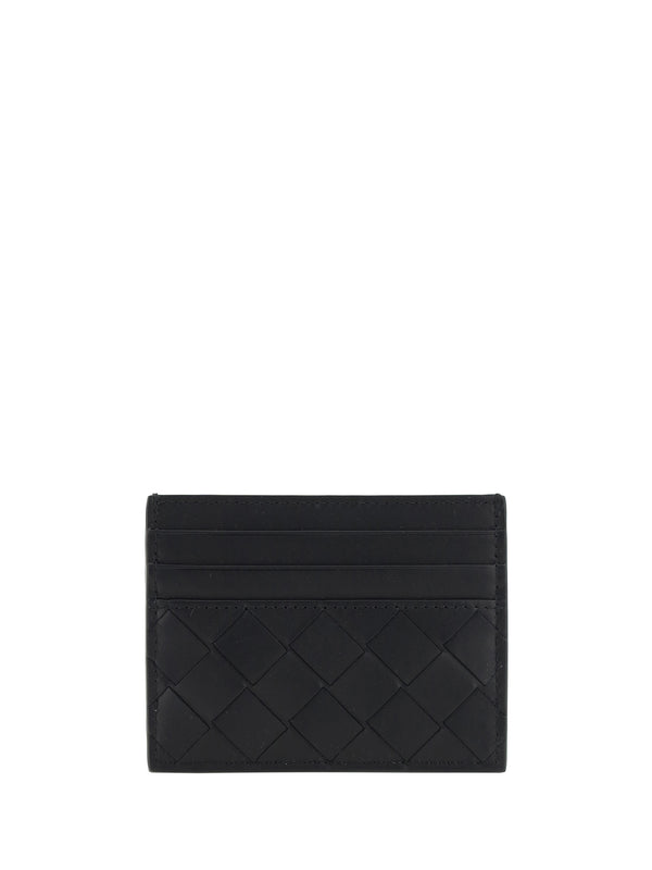Leather Card Holder Black-Silver Black/silver Calf Phone Cases & Technology