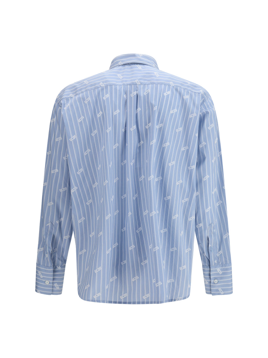 Shirt Pinstripe Faded Blue-White Blue/white Cotton