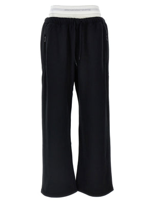 T By Alexander Wang Wide Leg W/ Logo Elastic Exposed Brief Joggers