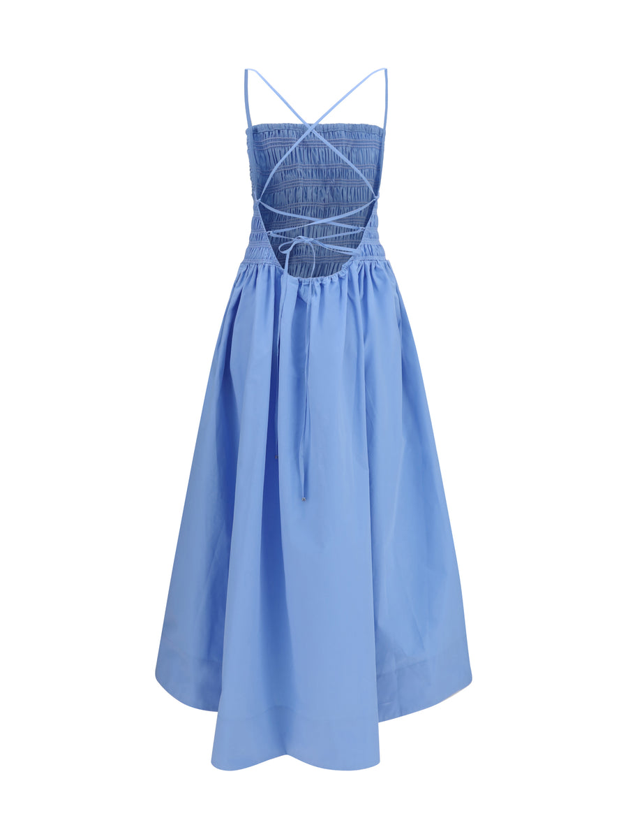 Dress Poplin Maxi Cotton Azurine