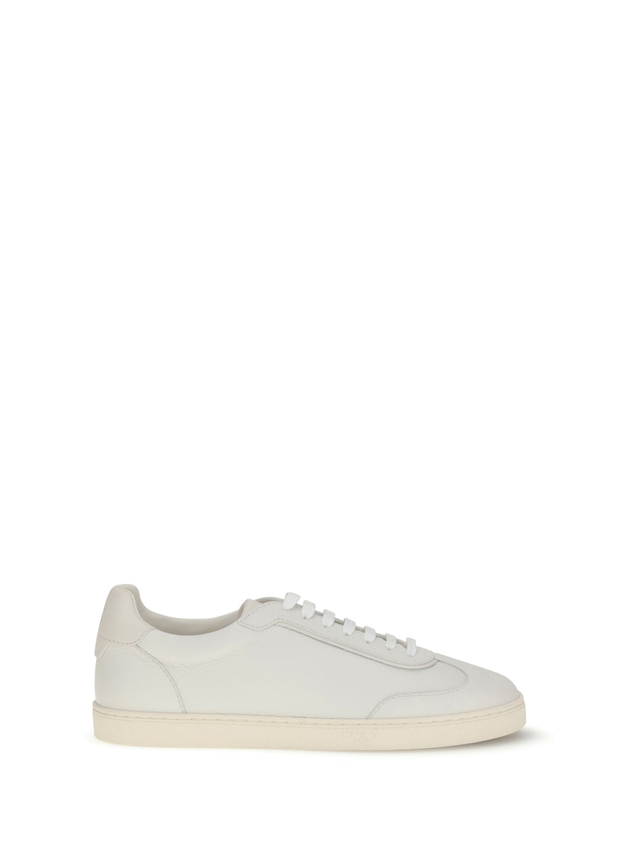 Brunello Cucinelli Upper: 100% deer; Sole: 100% rubber; Lining: 100% leather sneaker in white