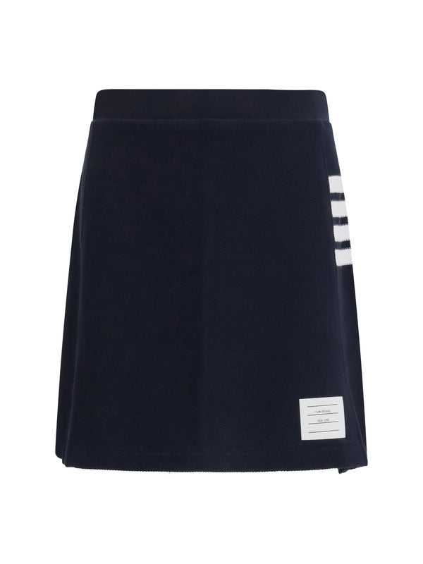 Thom Browne 100% cotton mini skirt in navy