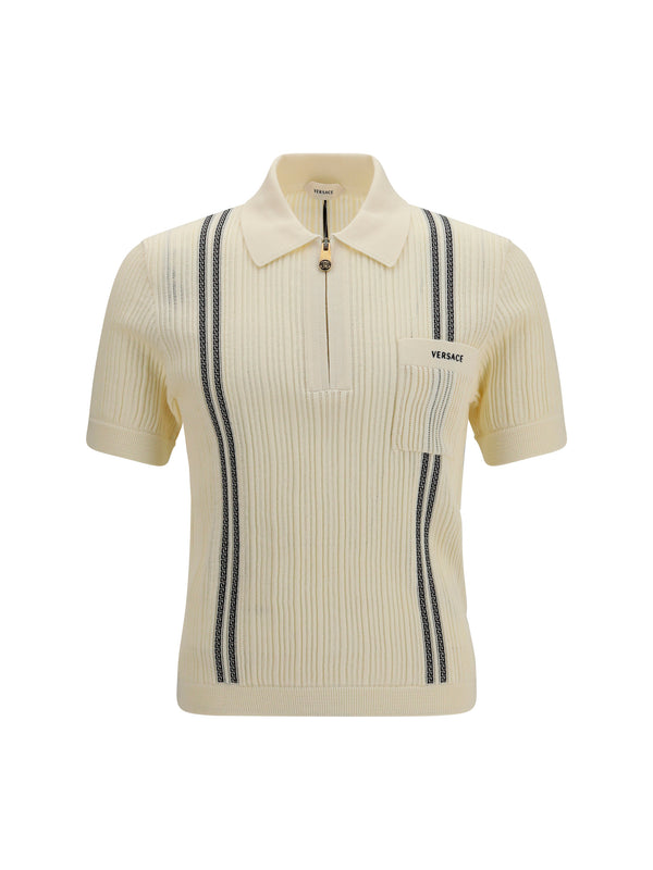 Versace 100% Cotton polo in white
