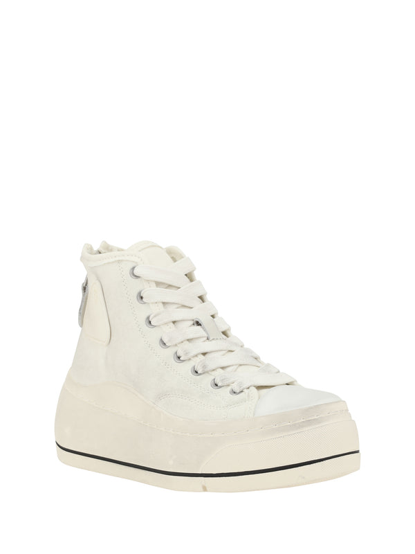 High Top Sneakers Ecru Upper: Polyurethane Trainers