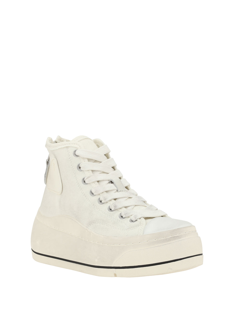 High Top Sneakers Ecru Upper: Polyurethane Trainers