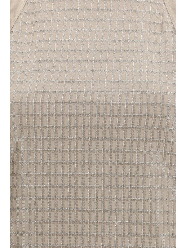 Cotton Top With Luminous Embroidery Talc Tops