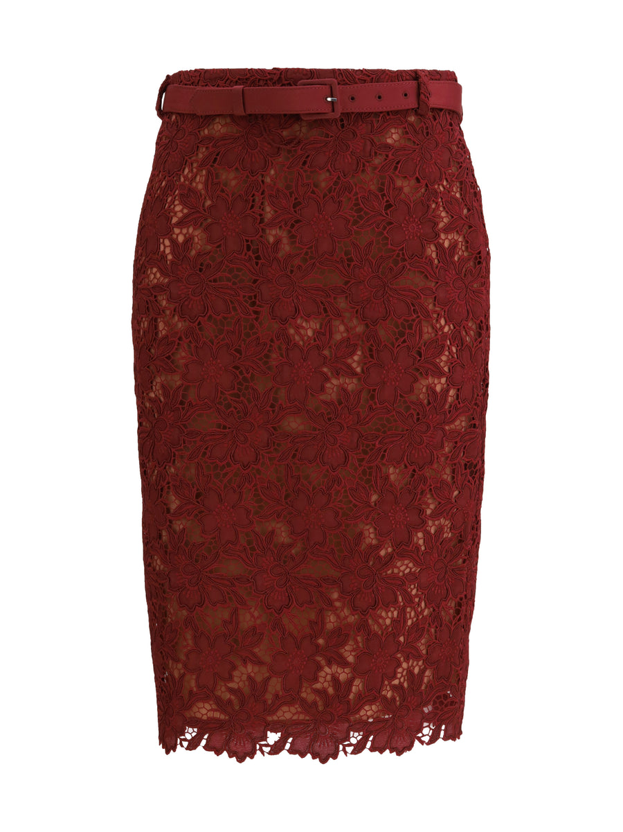 Self-Portrait 100% Polyester skirt in red