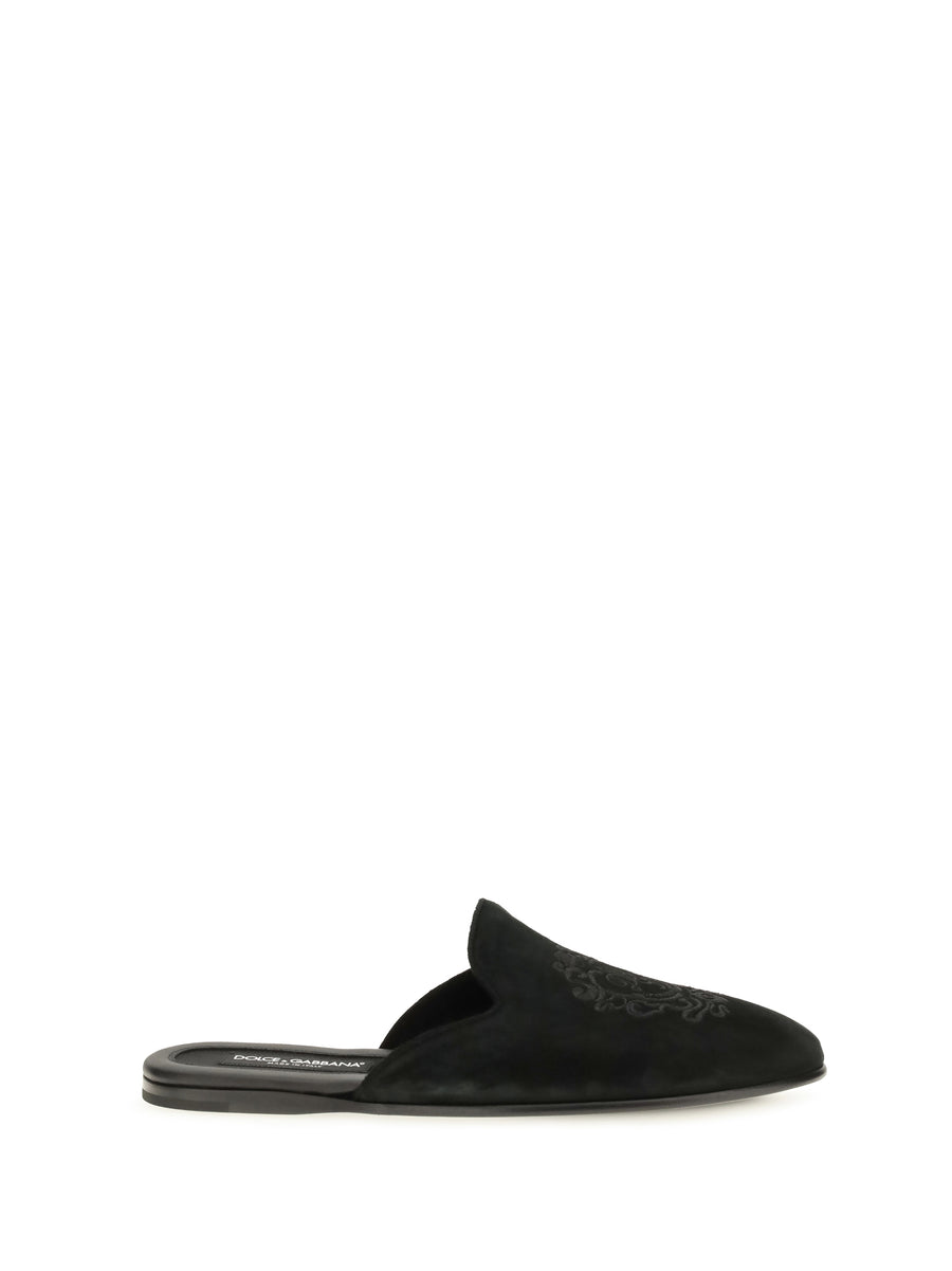 Calfskin Leather Mules Nero Sandal