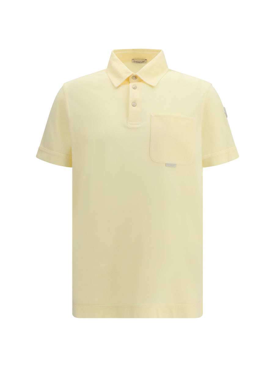 Moncler 100% Cotton polo shirt in yellow