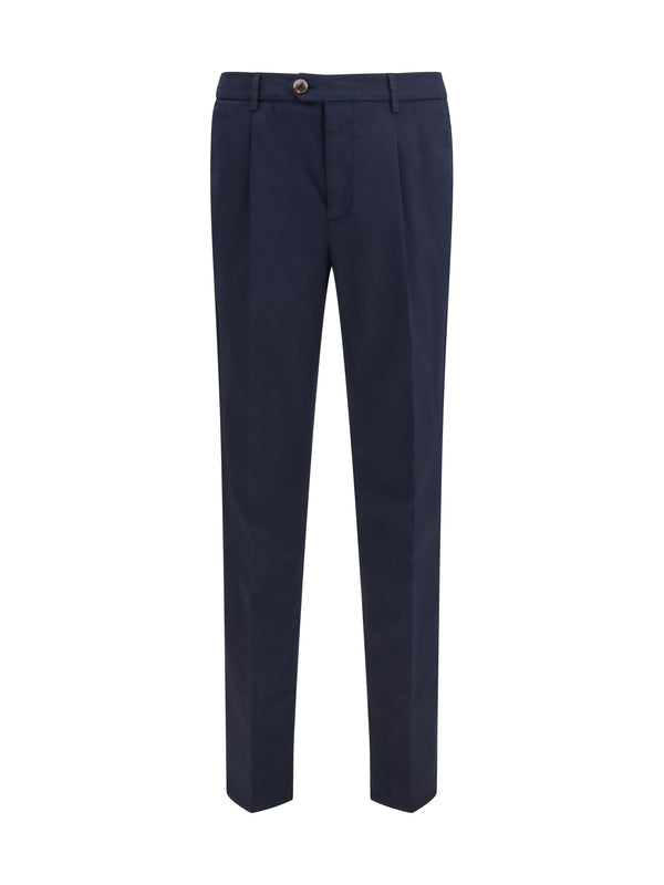 Brunello Cucinelli 97% Cotton trousers in navy