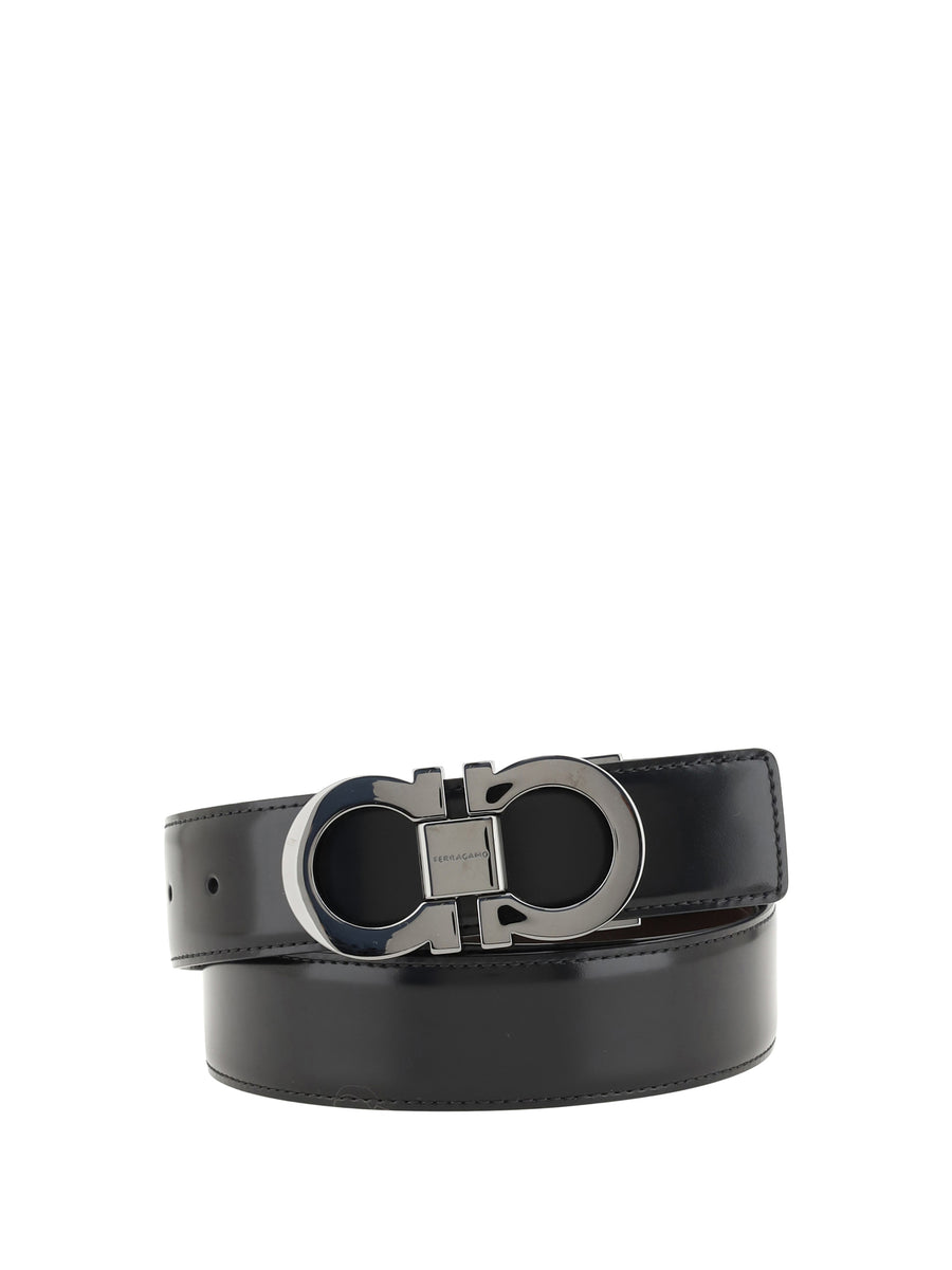 Ferragamo 100% Calf Leather Bos Taurus belt in black