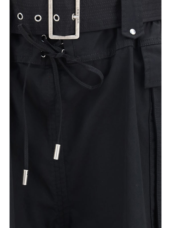 Shorts With Belt Black Cotton