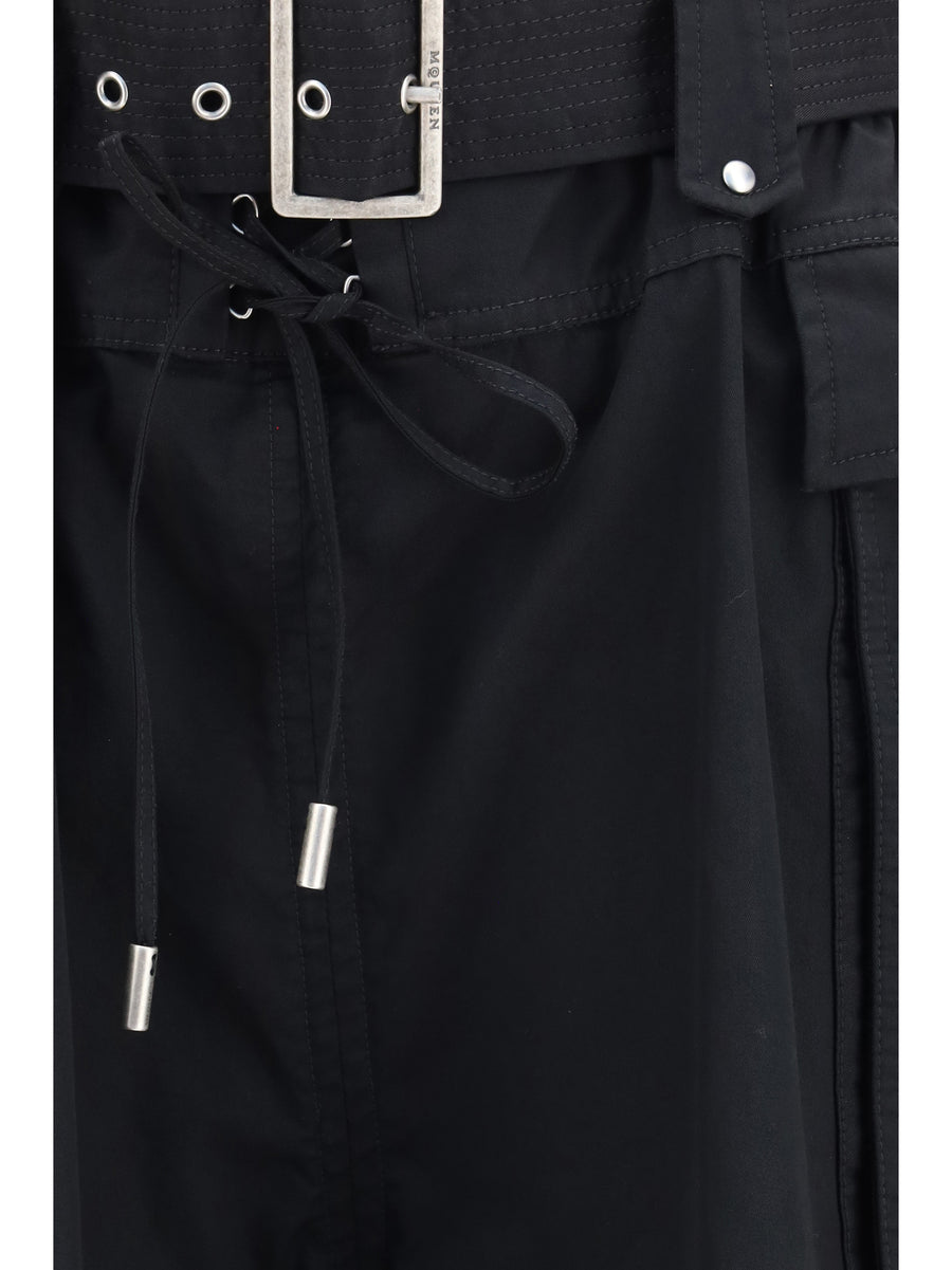 Shorts With Belt Black Cotton