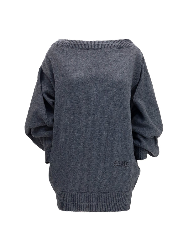MM6 Maison Margiela 80% Merino Wool Ovis Aries mini dress in gray