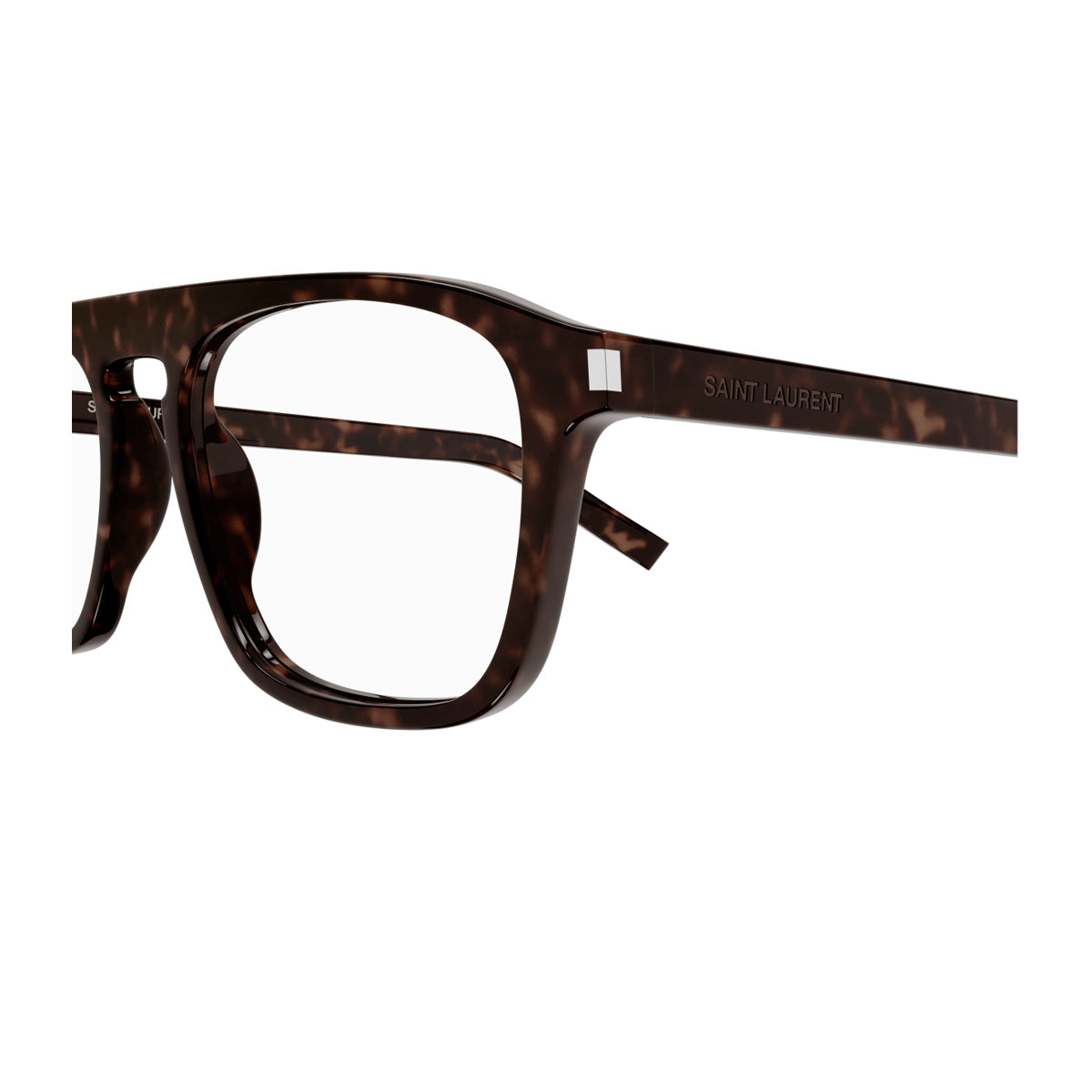 Saint Laurent SL 157 Linea Corner Angle 007 Havana Trasparent Marrone Acetate Occhiali Da Vista