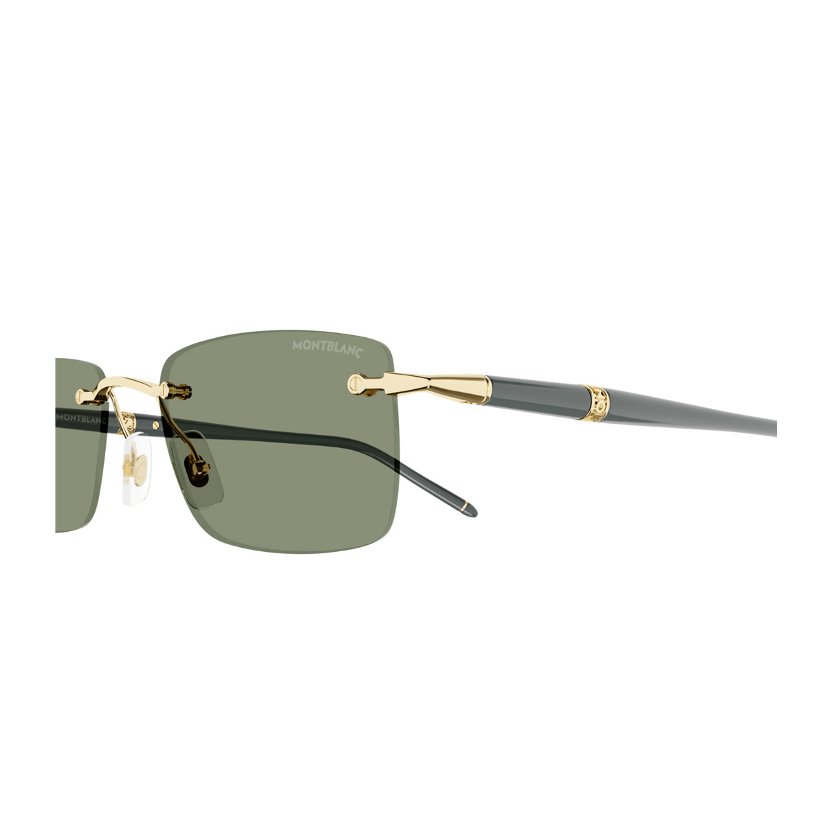 Montblanc MB0344S Linea Meisterstück 005 Gold Grey Green Oro Metal Occhiali Da Sole