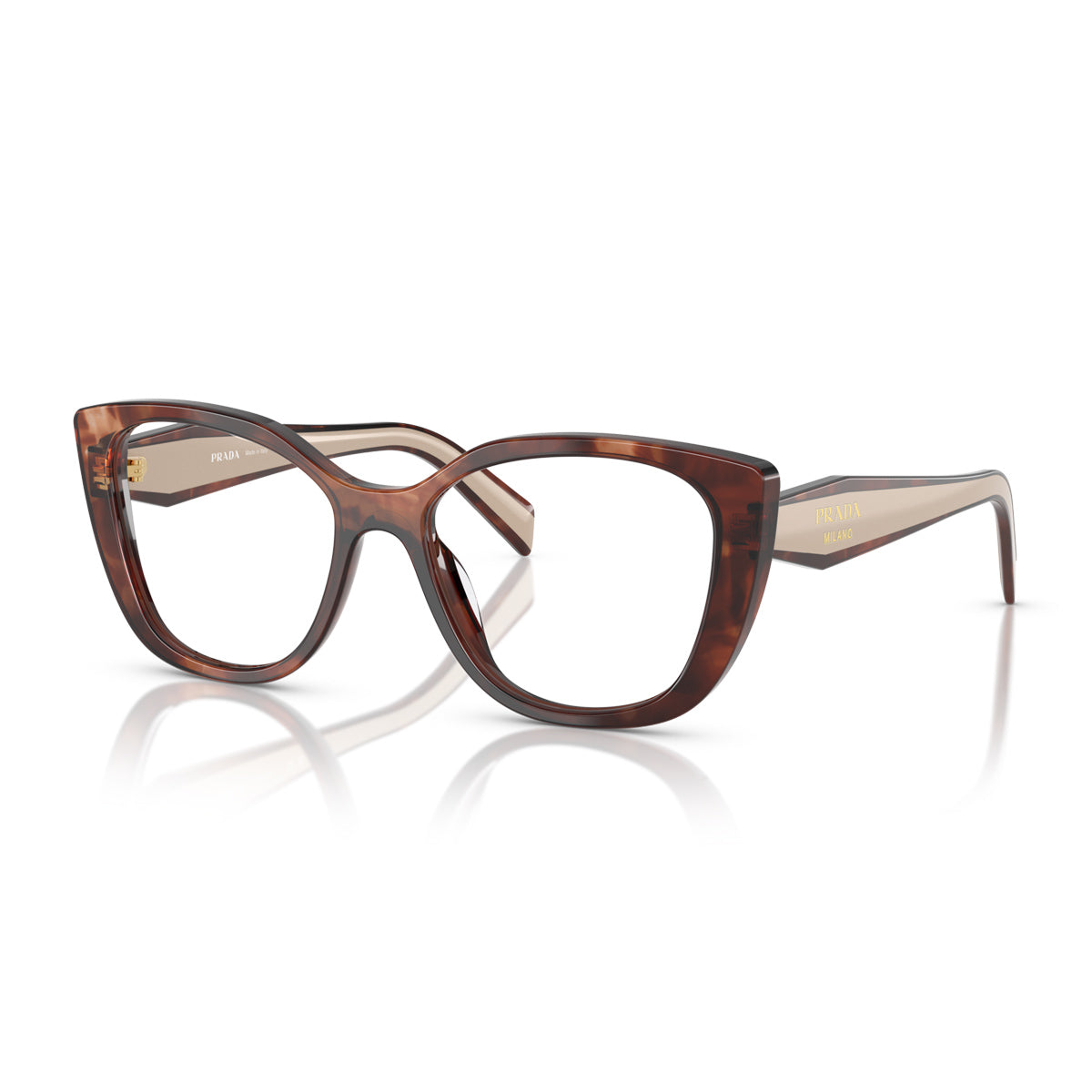 Prada PR B04V 07R1O1 Caramello Havana Marrone Acetate Occhiali Da Vista