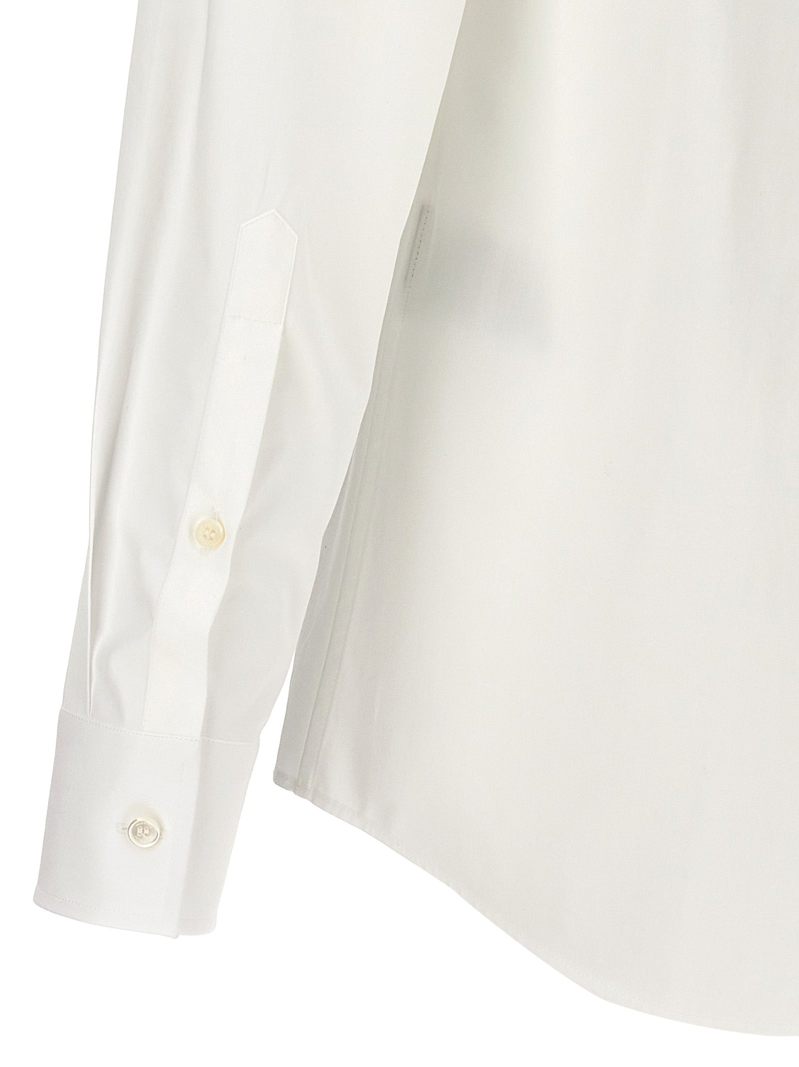 Valentino Shirt With Flower Patch White Cotton Shirt, Blouse