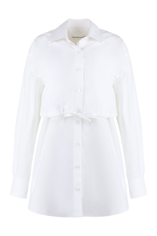 White Cotton Shirtdress Dress