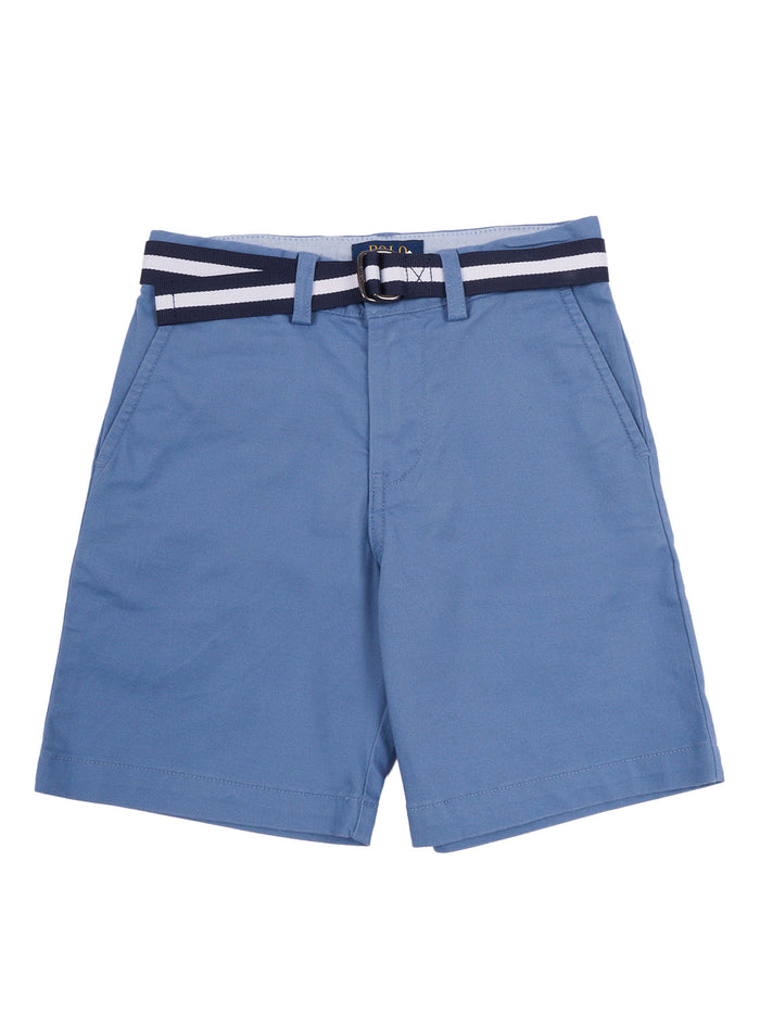 Bedford Shrt-Shorts-Flat Front Blue Cotton Elastane Bermuda Short
