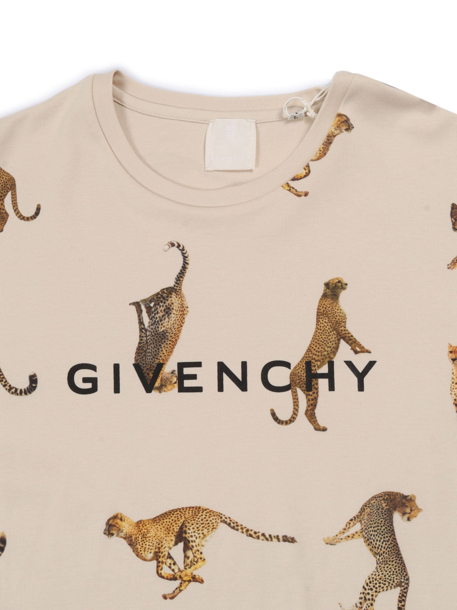 T-Shirt Beige Cotton Short Sleeves