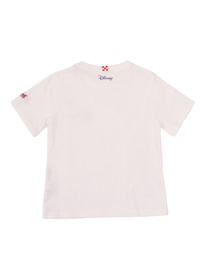 Portofino Jr-Mickey Nonni 01n Emb White Cotton Short Sleeves T-shirt