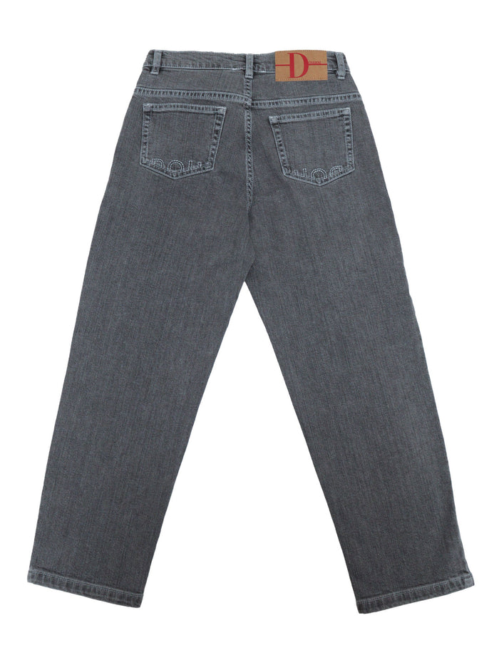 TROUSERS Grey Cotton Elastane Pant