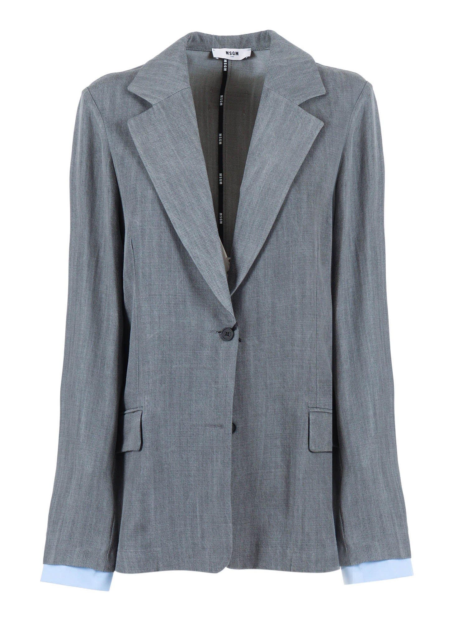 CHAMBRAY BLAZER GIRL Grey Lyocell Jacket