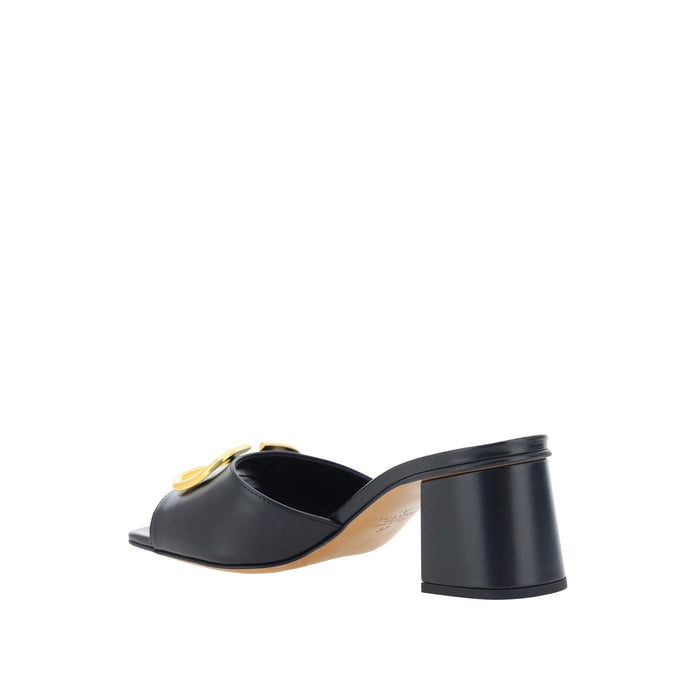 Garavani Vlogo Leather Sandals Black Calf