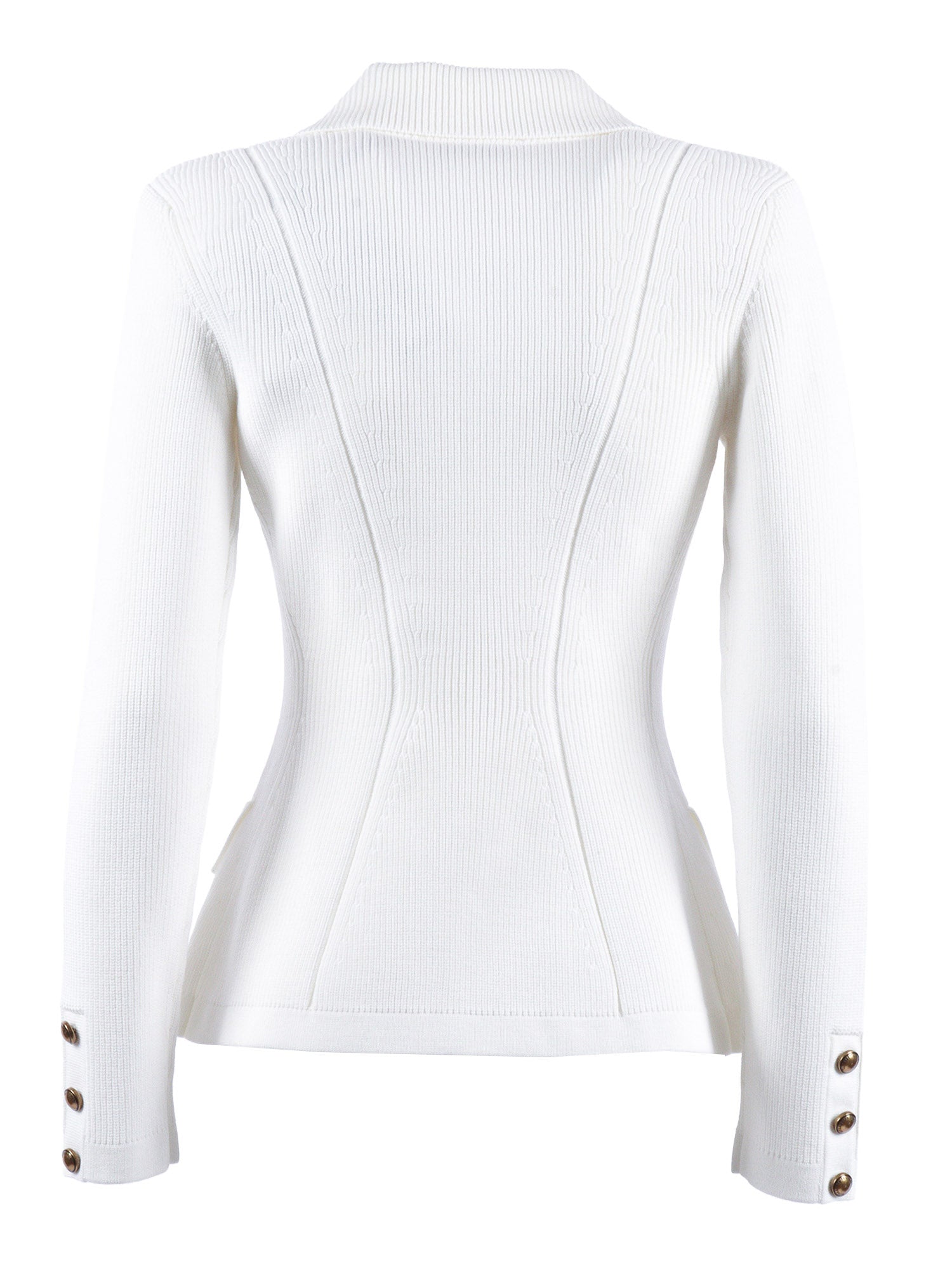 KNITTED TOP White Viscose Polyester Polyamide Crewneck