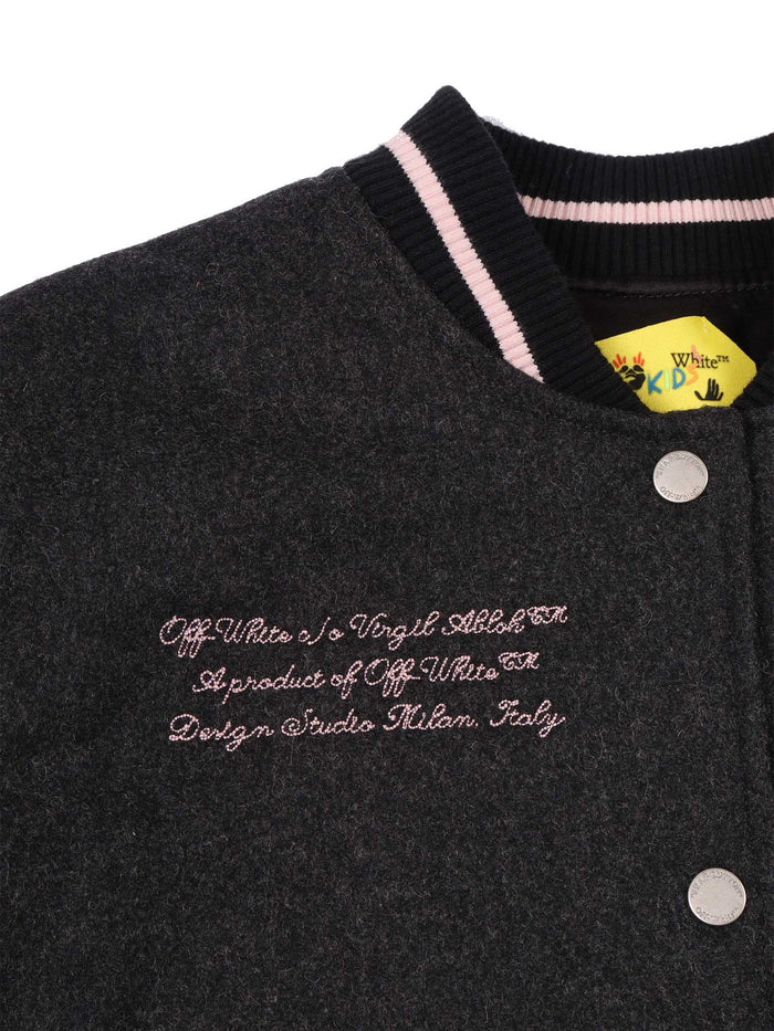 Ow Patch Varsity Dark Grey - Fuchsia Heavy Jacket