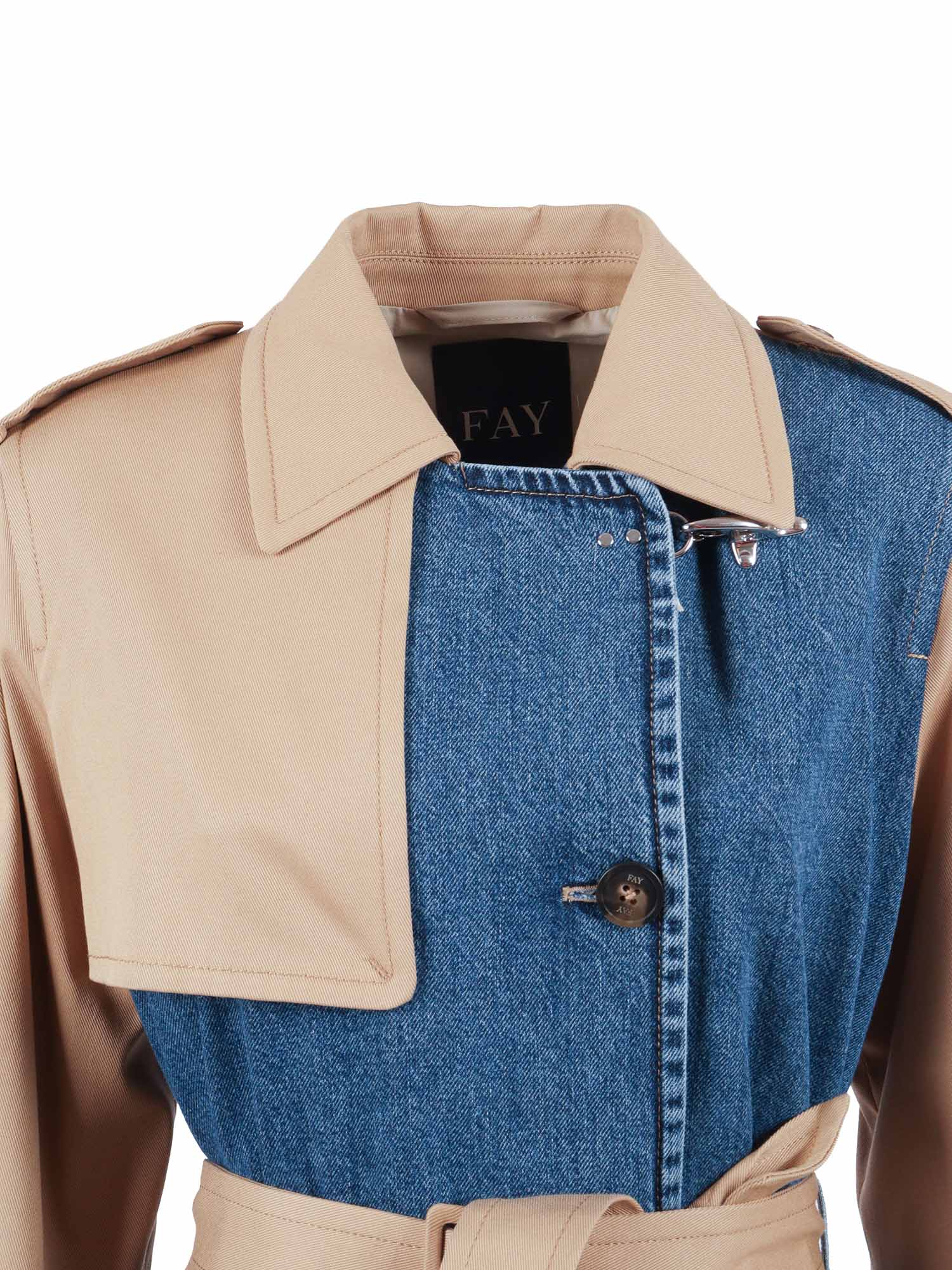 OVERSIZED DOUBLE-BREASTED TRENCH COAT Blue Cotton Trench-raincoat