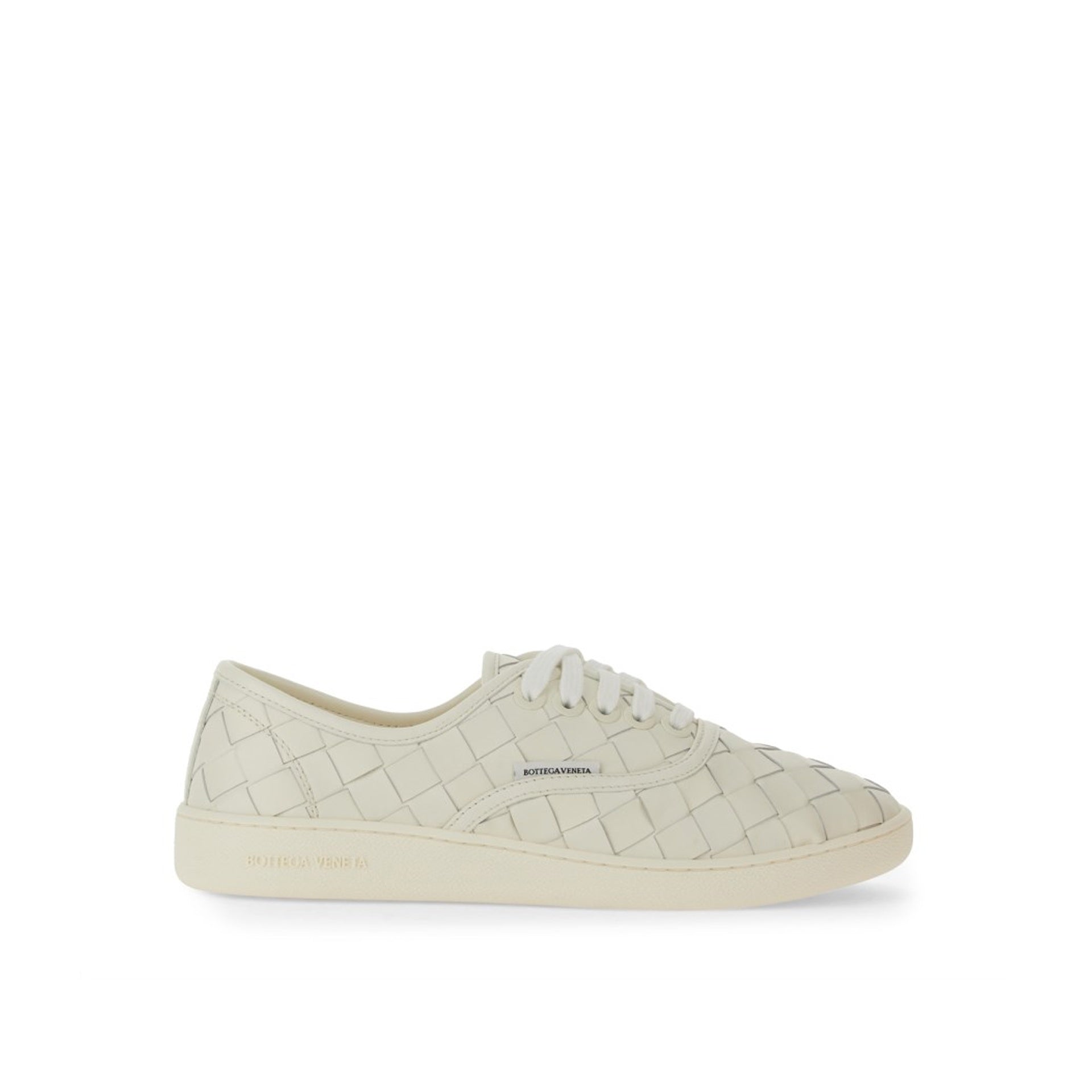 Intrecciato Leather Sneakers White Calf