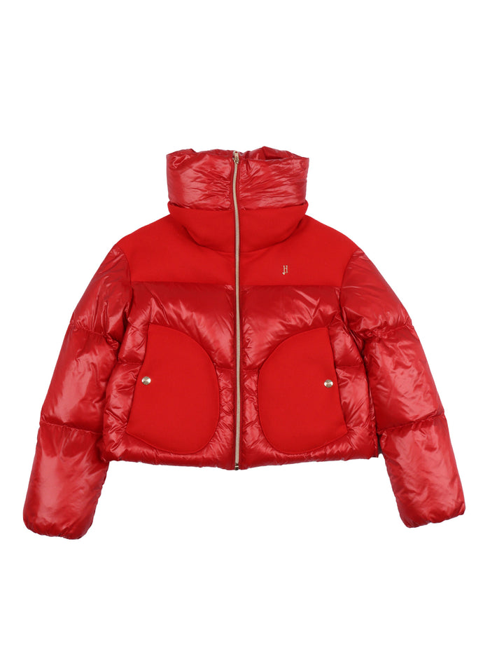 Girl Down Jacket Red Short Puffer