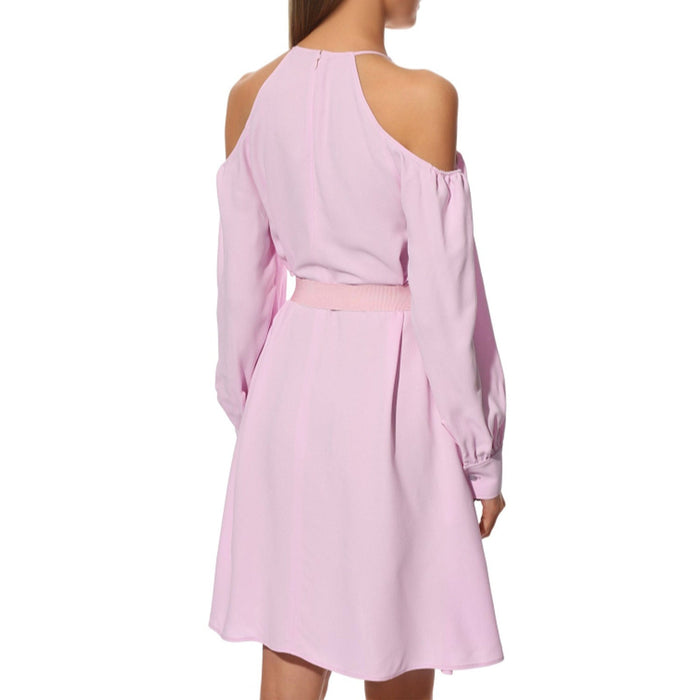 Stella Mccartney Cut Shoulders Dress Pink Viscose Poliestere