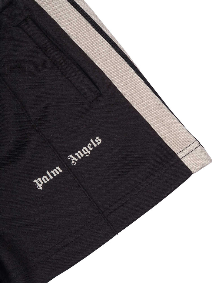 Palm Angels Track Short Girl Black Polyester Cotton Bermuda