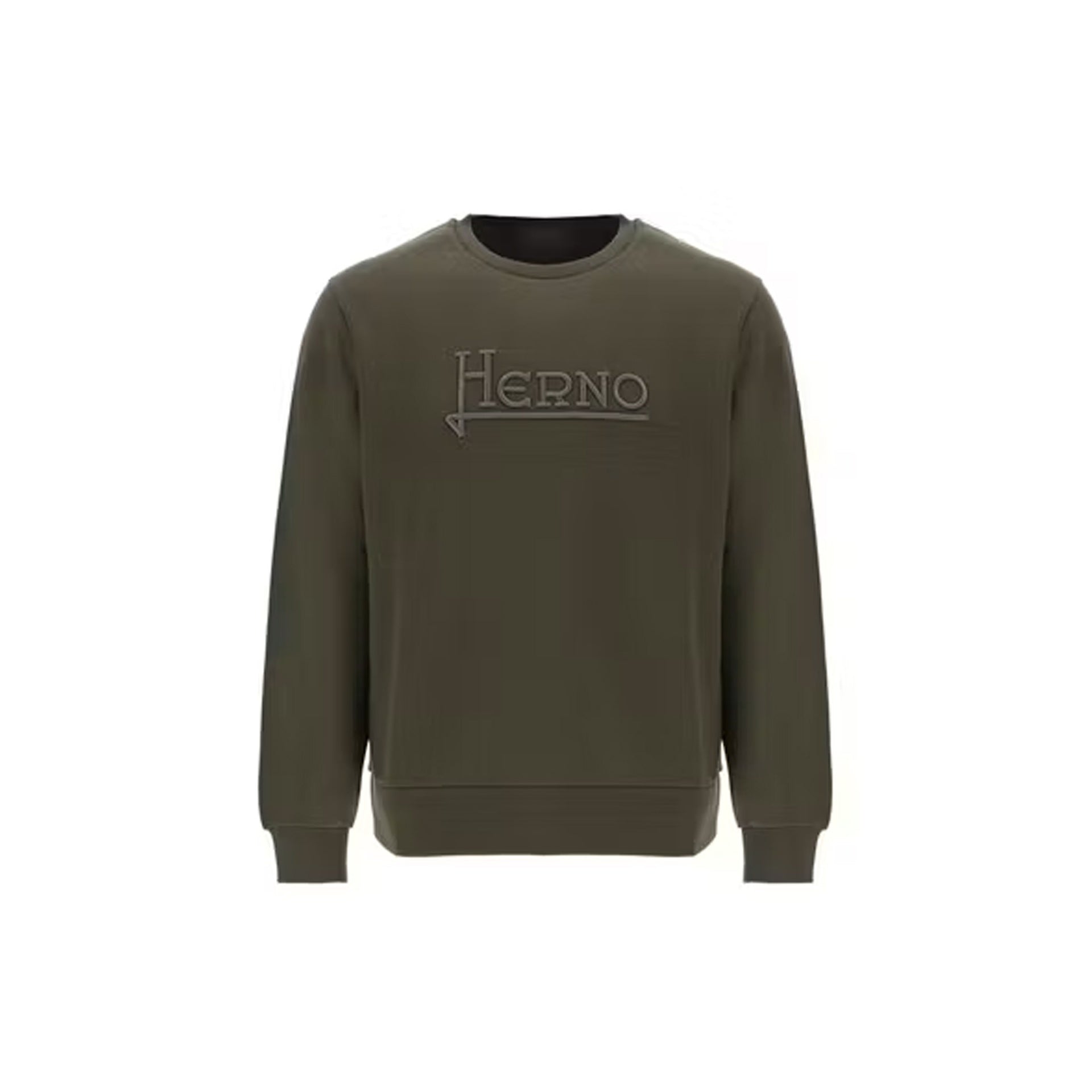 Herno Logo Sweatshirt Green Cotton Elastane