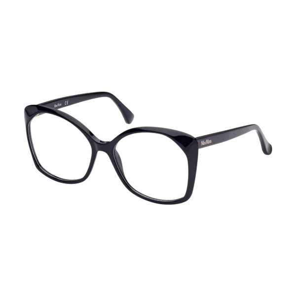 Max Mara Eyeglasses Square Full Rim, Shiny Black Frame And Clear Demo Lens Mm5029001 Sunglasses