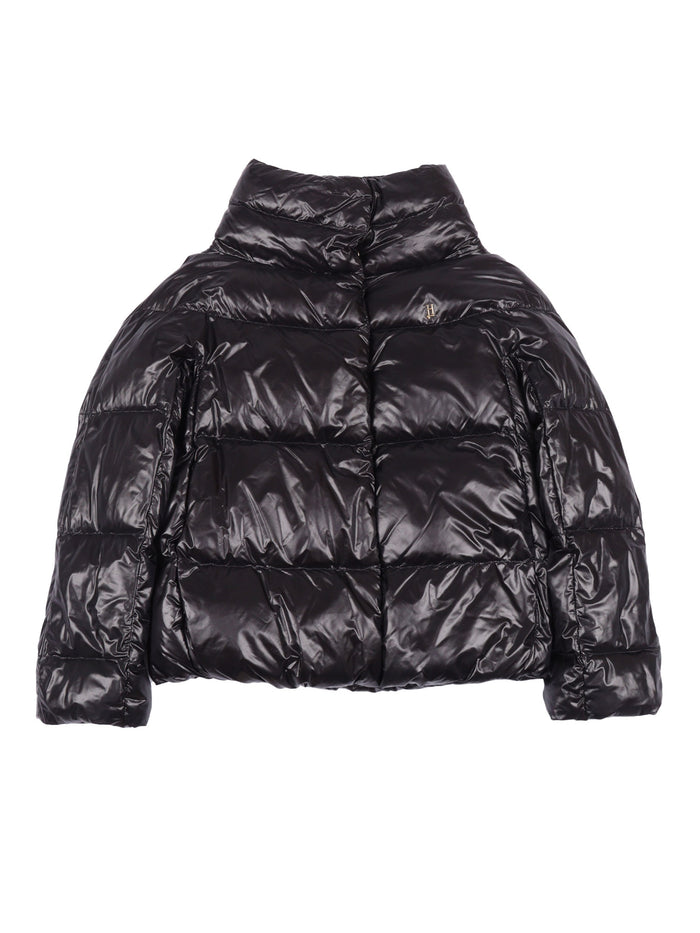 Girl Down Jacket Black Short Puffer