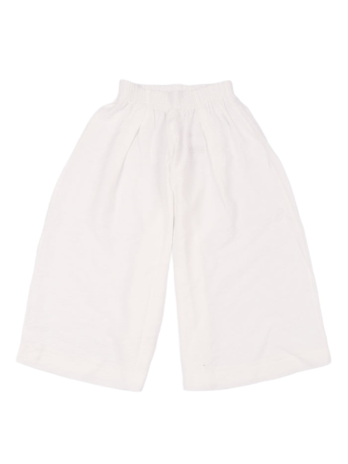 Viscose crepe trousers White Pant
