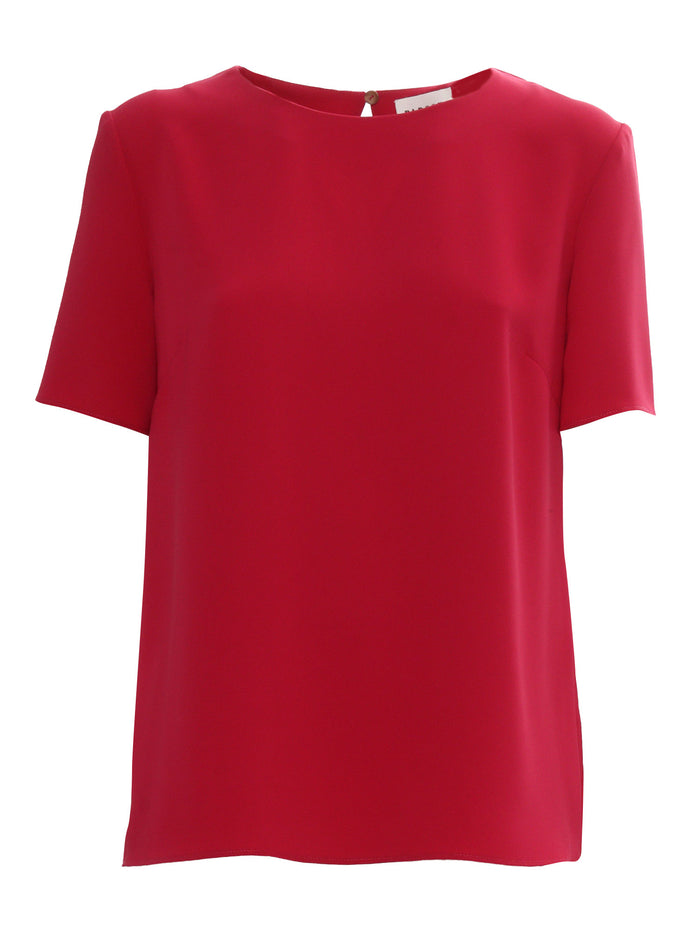 BLOUSE Red Polyester Top